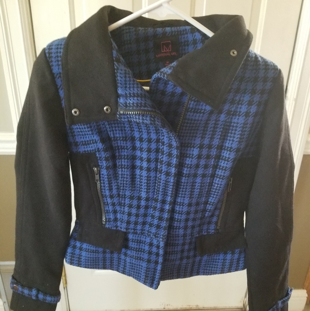 Black and Blue Houndstooth Jacket